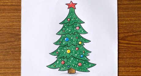 Como hacer un arbol de navidad facil para dibujar // Como dibujar un arbol de navidad facil con regalos