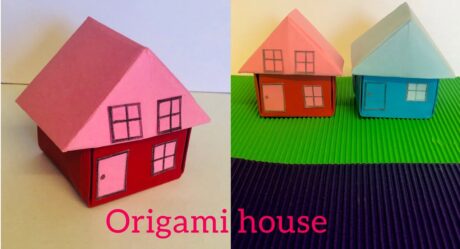 How to make Easy Origami paper House For Kids | Nursery Craft Ideas | Origami paper craft Easy