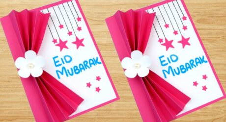 How to make Eid Mubarak Card // Handmade easy card Tutorial//Beautiful Eid Card Making