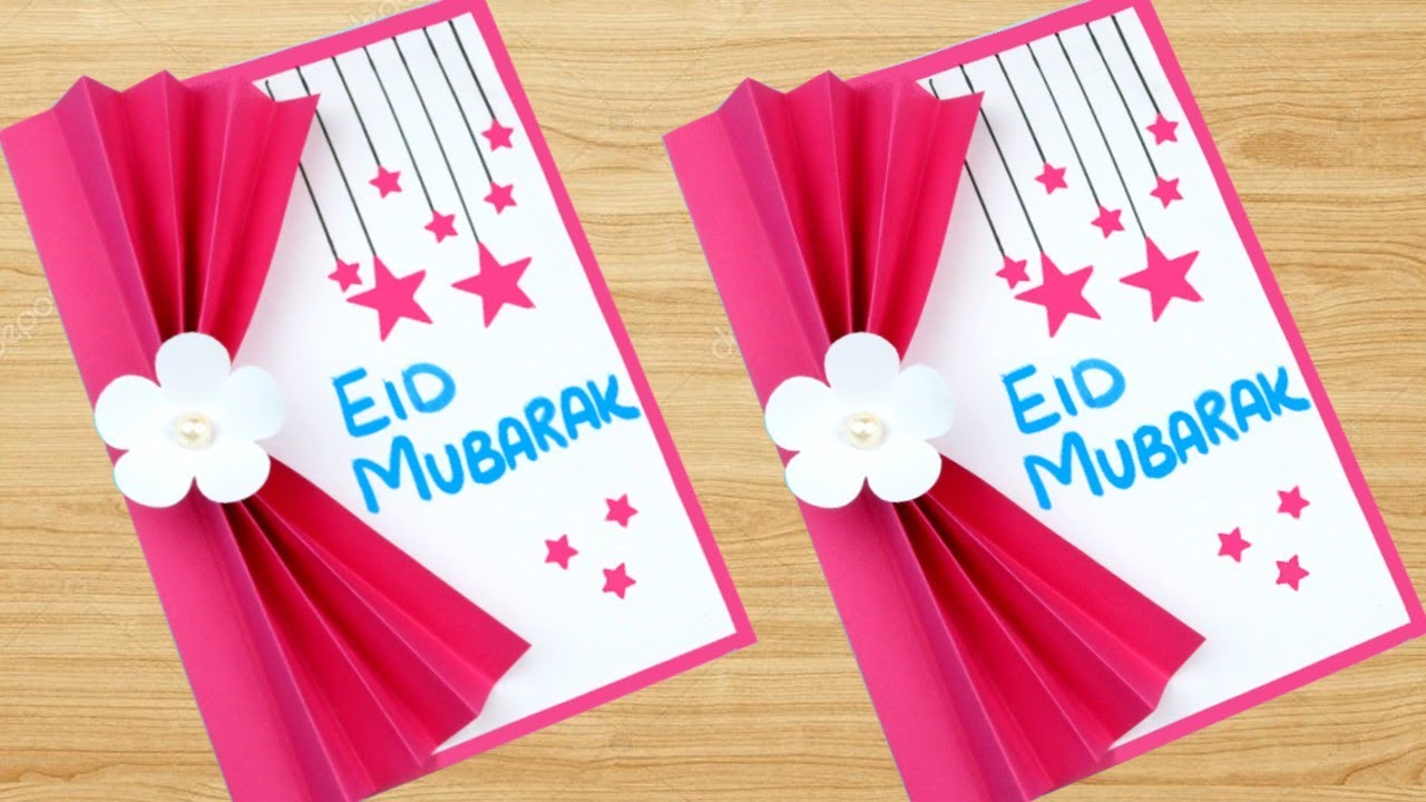 How to make Eid Mubarak Card  // Handmade easy card Tutorial//Beautiful Eid Card Making