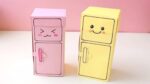 How to make Mini Refrigerator with Paper/ DIY Miniature Things / Refrigerator with Paper Closet