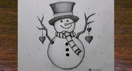 Kardan adam çizimi / Kardan adam nasıl çizilir / Manzara çizimleri