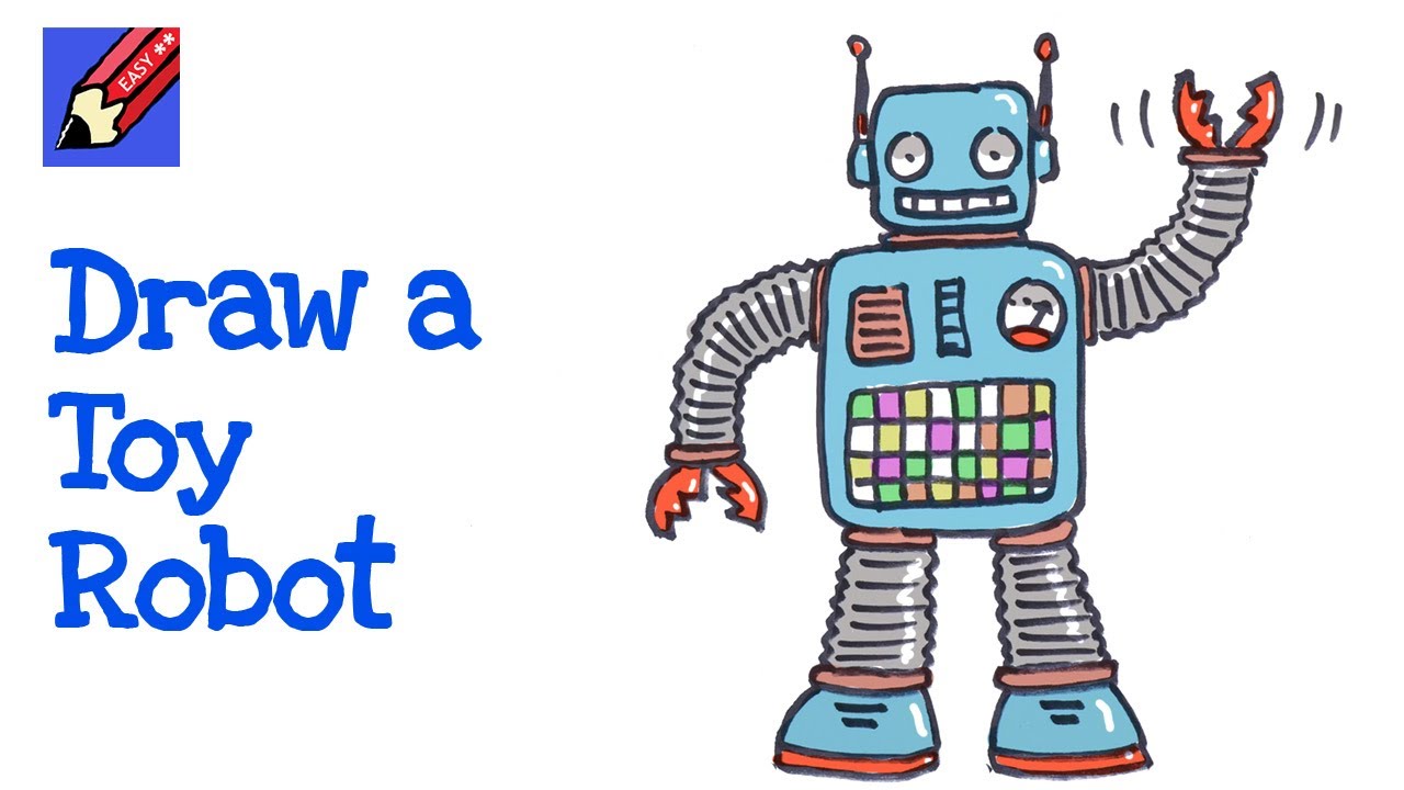 Learn how to draw a Toy Robot Real Easy - Spoken Tutorial