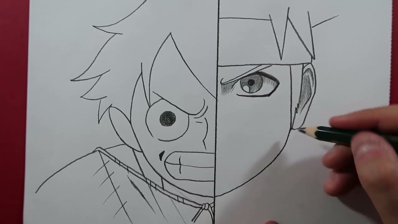 Luffy vs Naruto drawing
