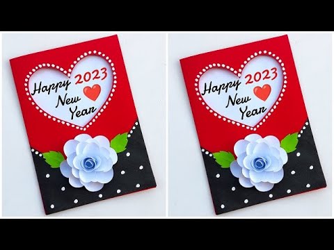 New year card making ideas 2023 / Easy and beautiful card for new year / Happy new year card