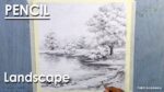 Pencil Drawing : A Tree Landscape Drawing