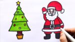 Santa Claus And Christmas Tree Drawing