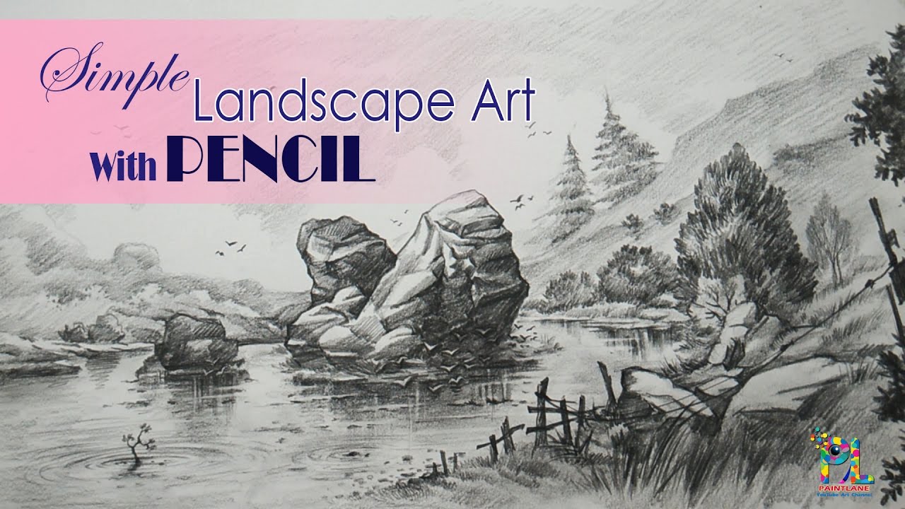 Simple Landscape Art With PENCIL For Learners | Pencil Sketching | Drawing | Shading | Step by Step