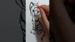 Tiger Drawing easy and cute #shorts