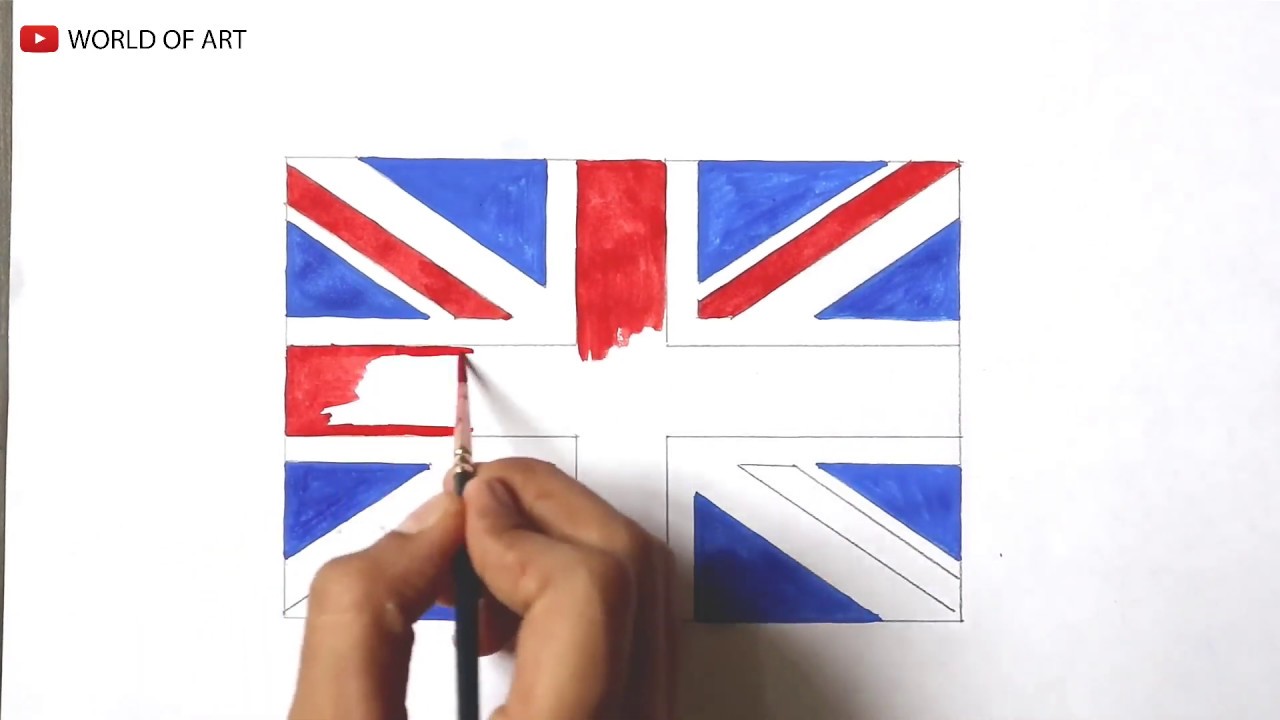 UK flag drawing | United Kingdom Flag | how to draw flag