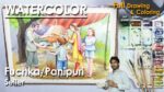 Watercolor Fuchka/ Panipuri/ Golgappa Seller Composition Painting | step by step Drawing & Coloring