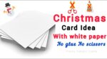 White paper Christmas card making / Easy & Beautiful Christmas Greeting card Drawing / Handmade