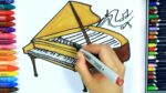 Wie zeichnet man Klavier | Ausmalen Kinder | Kindervideos | Malen und Zeichnen für Kinder
