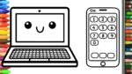 Wie zeichnet man Laptop und Smartphone | Zeichnen und Ausmalen für Kinder