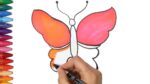 Wie zeichnet man einen Schmetterling - Zeichnen und Ausmalen für Kinder
