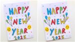 Woww!!! Happy Newyear Card 2023 • White Paper Card For Newyear • Newyear Card Making Idea At Home