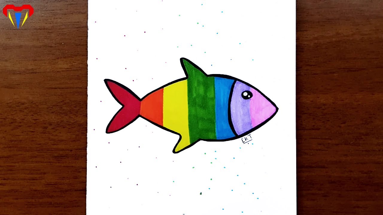 balık çizimi - kolay hayvan çizimleri - kolay çizimler, basit, sevimli, güzel,  tatlı,  resim