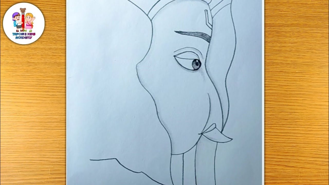 bappa ji face drawing| ganpati bappa drawing@Taposhikidsacademy