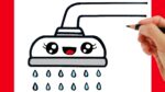 how to draw a shower kawaii - easy drawings