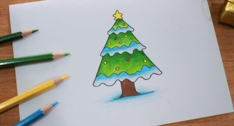 วาดรูปต้นคริสต์มาสง่ายๆ/ วาดรูป|| Drawing Christmas Tree Easy For Beginner