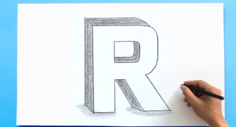 Dibujo de letras 3D – R