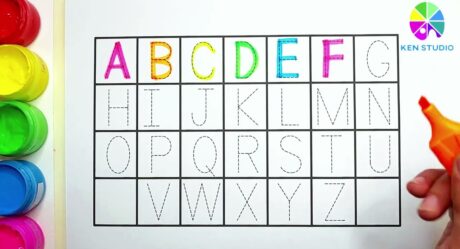Apprentissage de l’alphabet ABCD, activité de peinture et de coloriage pour les enfants et les tout-petits!