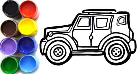 Belajar menggambar dan Melukis Mobil Jeep Untuk Anak-Anak Art Colorkids