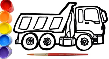 Cara Menggambar dan Mewarnai Mobil Box Mainan – camion benne -Belajar Menggambar Untuk Anak