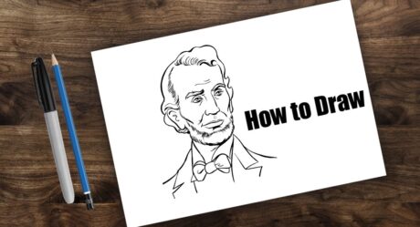Cómo dibujar a Abraham Lincoln paso a paso | Dibujo de líneas simples