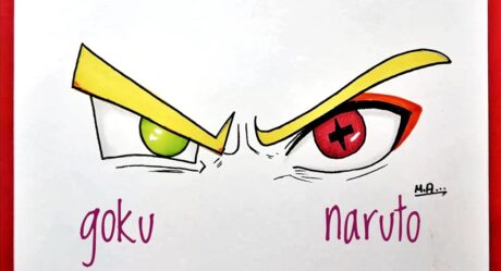 Como dibujar Goku y Naruto Eye paso a paso / Dibujos Faciles Anime Eye MA