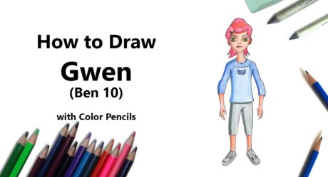 Comment dessiner Gwen de Ben 10 avec des crayons de couleur [Time Lapse]