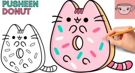 Comment dessiner Pusheen Cat – Beignet saupoudré | Tutoriel de dessin étape par étape mignon et facile