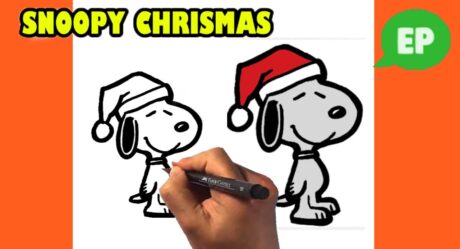 Cómo dibujar Snoopy Christmas – Peanuts – Lección de dibujo para principiantes
