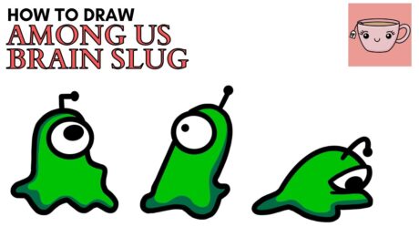Cómo dibujar entre nosotros Brain Slug Pet | Reacción de asesinato de impostor | Fácil tutorial de dibujo paso a paso