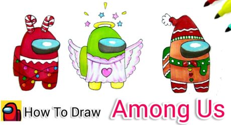 Comment dessiner parmi nous pour Noël / parmi nous Angel & Gingerbread Man & Candy Holiday Lights Easy