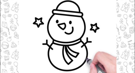 Comment dessiner un bonhomme de neige mignon pour Noël | Dessin étape par étape facile pour les enfants