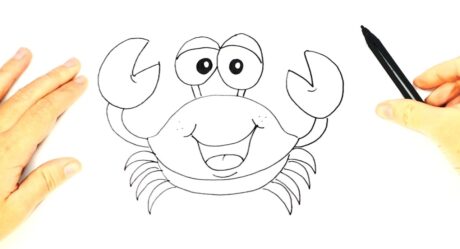 Cómo dibujar un cangrejo para niños | Tutorial de dibujo fácil de cangrejo