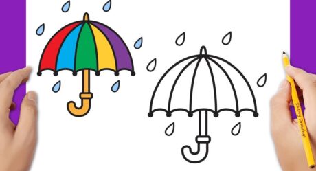 Comment dessiner un parapluie facilement | Parapluie de dessin