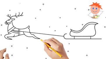 Comment dessiner un renne volant et un traîneau |  Dessins faciles