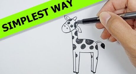 Como dibujar una jirafa facil paso a paso | Ideas simples de dibujo