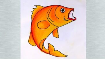 Dessin facile Dessin de poisson |  couleur de dessin de poisson |  comment dessiner un poisson