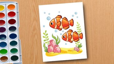 Dessiner des poissons sous-marins |  Comment dessiner des poissons mignons sous l'eau |  Dessine un poisson