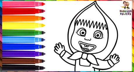 Draw and Color Masha From Masha And The Bear Drawings For Kids