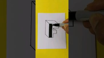✅ Dibujos 3D ➡️ Como Dibujar La letra F en 3D  #shorts #shortvideo