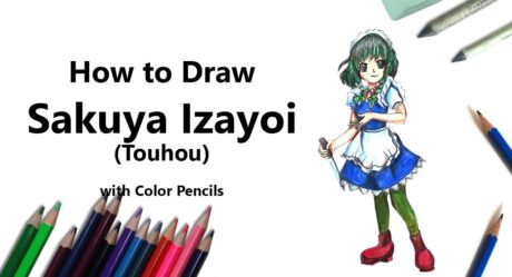 How to Draw Sakuya Izayoi from Touhou with Color Pencils [Time Lapse]