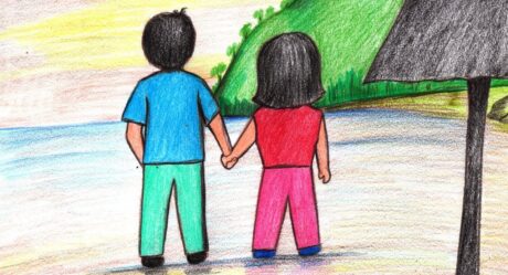 How to Draw a Couple Holding Hands on Beach – Step by Step