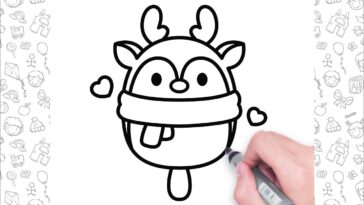 How to Draw a Reindeer Ice Cream Easy Step by Step | Cute Christmas Drawings For Kids