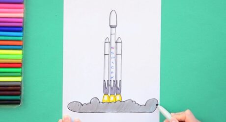 Comment dessiner le lancement de la fusée SpaceX (Falcon Heavy)