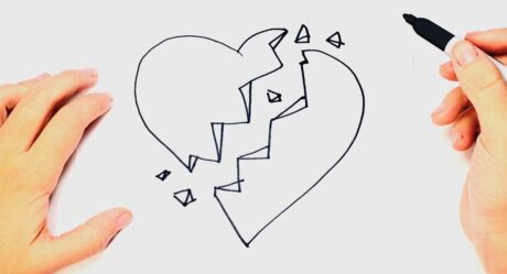 Comment dessiner un cœur brisé étape par étape | Dessins faciles