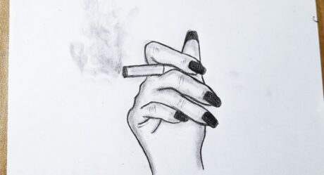 Cómo dibujar una mano con cigarrillo || Dibujo a mano paso a paso || Dibujo a lápiz